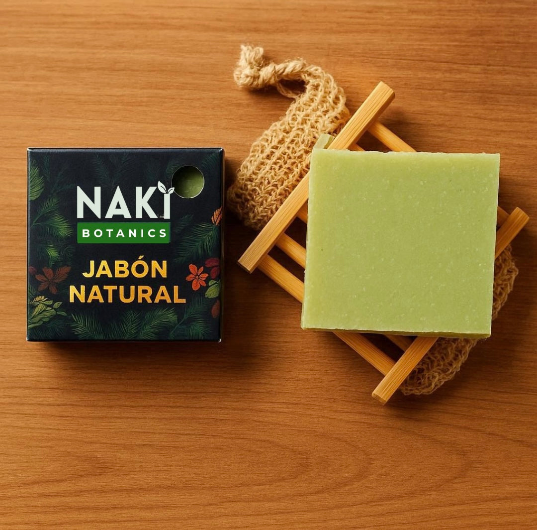 * KIT Jabón Artesanal + Base en Madera y Bolsa Exfoliante